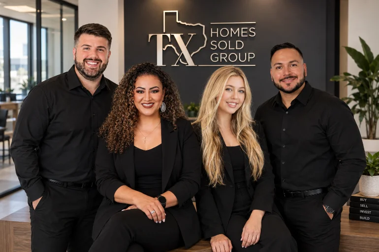 Real estate agent with clients
